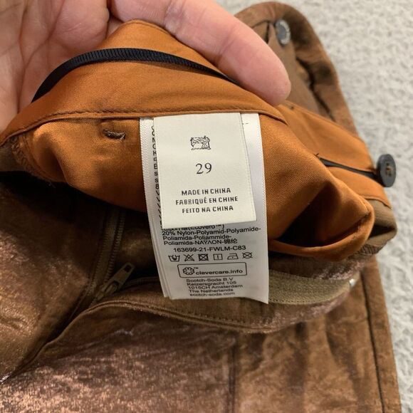 Scotch & Soda Cocktail Hour Pants Womens 29x30 Lowry Slim Shiny Disco Shimmery - Picture 5 of 13